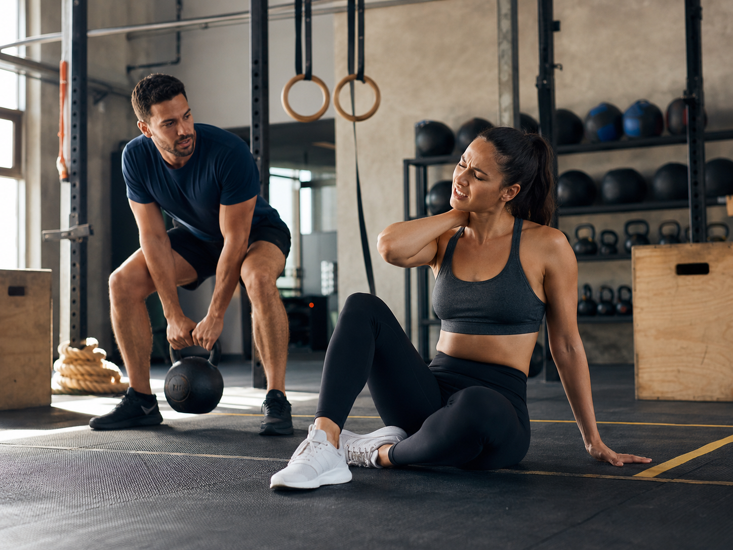 Gym Workout with Neck Strain