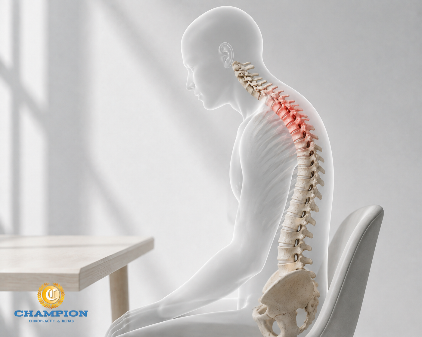 image representing lower back in discomfort, highlighting chiropractic care for lower back pain and posture issues at Champion Chiropractic in Coral Springs